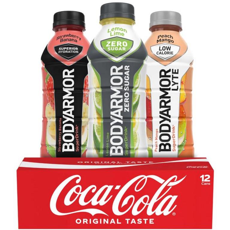 Buy ONE (1) Coca-Cola Company 12 oz 12 pack, Get ONE (1) BODYARMOR 16 oz (Base, Lyte, or Zero) FREE excluding Dasani and Powerade/